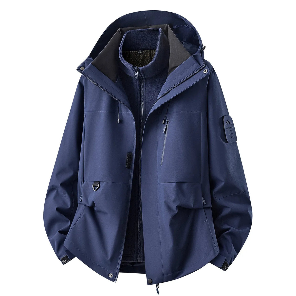 Women's Outdoor Jacket with Detachable Fleece Liner & Adjustable Hood
