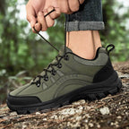 Green Men's Outdoor Lace-Up Walking Shoes — Finley Synthetic Leather Non-Slip Trail