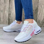 Multicolor Women's Chunky Sole Sneakers — Violetta Lace-Up Platform Lightweight
