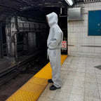 Men's Oversized Tracksuit with Drawstring Hood & Ribbed Cuffs
