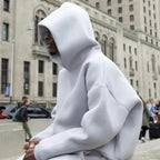 Men's Oversized Tracksuit with Drawstring Hood & Ribbed Cuffs