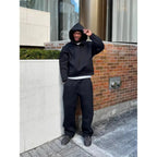 Men's Oversized Tracksuit with Drawstring Hood & Ribbed Cuffs