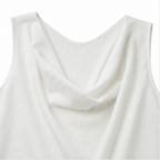 Women's Sleeveless Cowl Neck Mini Dress — Hazel Pocketed Slim-Fit Shift