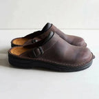 Dark Brown Brown Men's Buckle Strap Comfort Clogs — Daniel Everyday Slip-On Cushioned