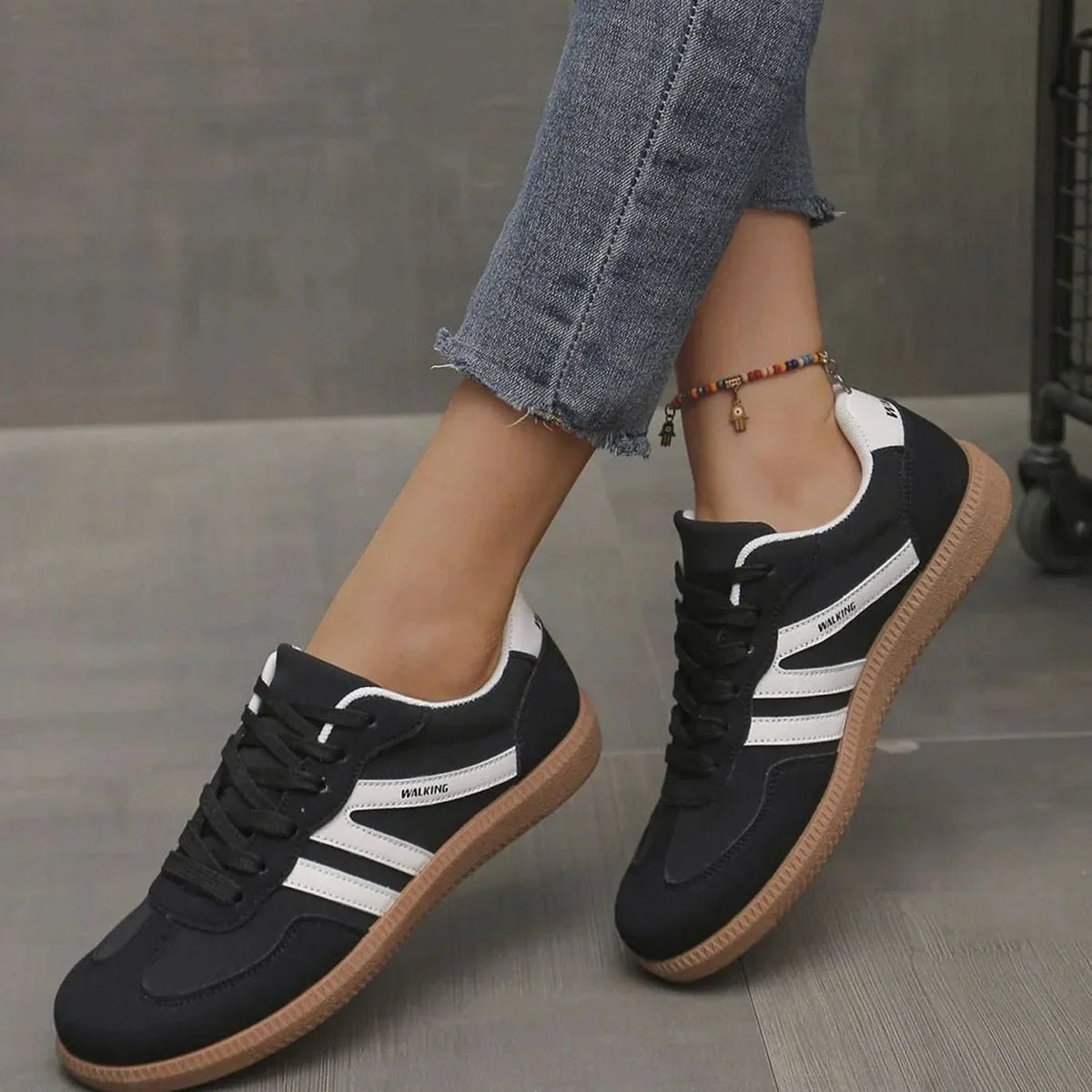 Women's Orthopedic Sneakers with Wide Toe Box & Lace-Up Design