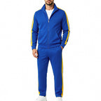 Royal blue Men's Tracksuit Set with Zip-Up Jacket & Relaxed Jogger Pants