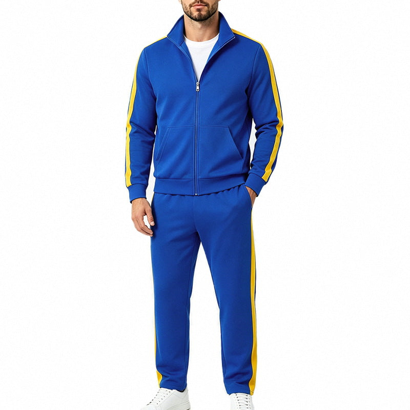 Royal blue Men's Tracksuit Set with Zip-Up Jacket & Relaxed Jogger Pants