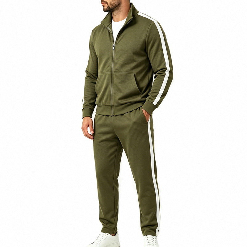 Men's Tracksuit Set with Zip-Up Jacket & Relaxed Jogger Pants