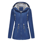 Light Blue Women's Rain Jacket With Hood — Scarlett Everyday Waterproof Parka