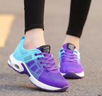 Turquoise Multicolor Women's Lightweight Walking Shoes — Logan Athletic Cushioned Lace-Up