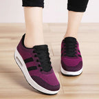 Women's Mesh Sneakers with Lace-Up Closure & Air Cushion Sole