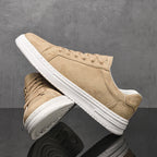 Men's Camo Print Lace-Up Sneakers — Sylvia Leather Low-Top Casual