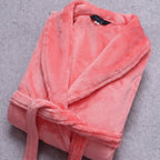 Women's Coral Fleece Bathrobe with Belted Wrap & Side Pockets