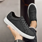 Men's Camo Print Lace-Up Sneakers — Sylvia Leather Low-Top Casual