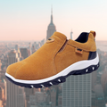 Brown Men's Suede Walking Shoes — Silas Cushioned Slip-On Lightweight