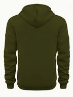 Men's Hooded Jacket with Zip-Up Front & Multi-Pocket Design