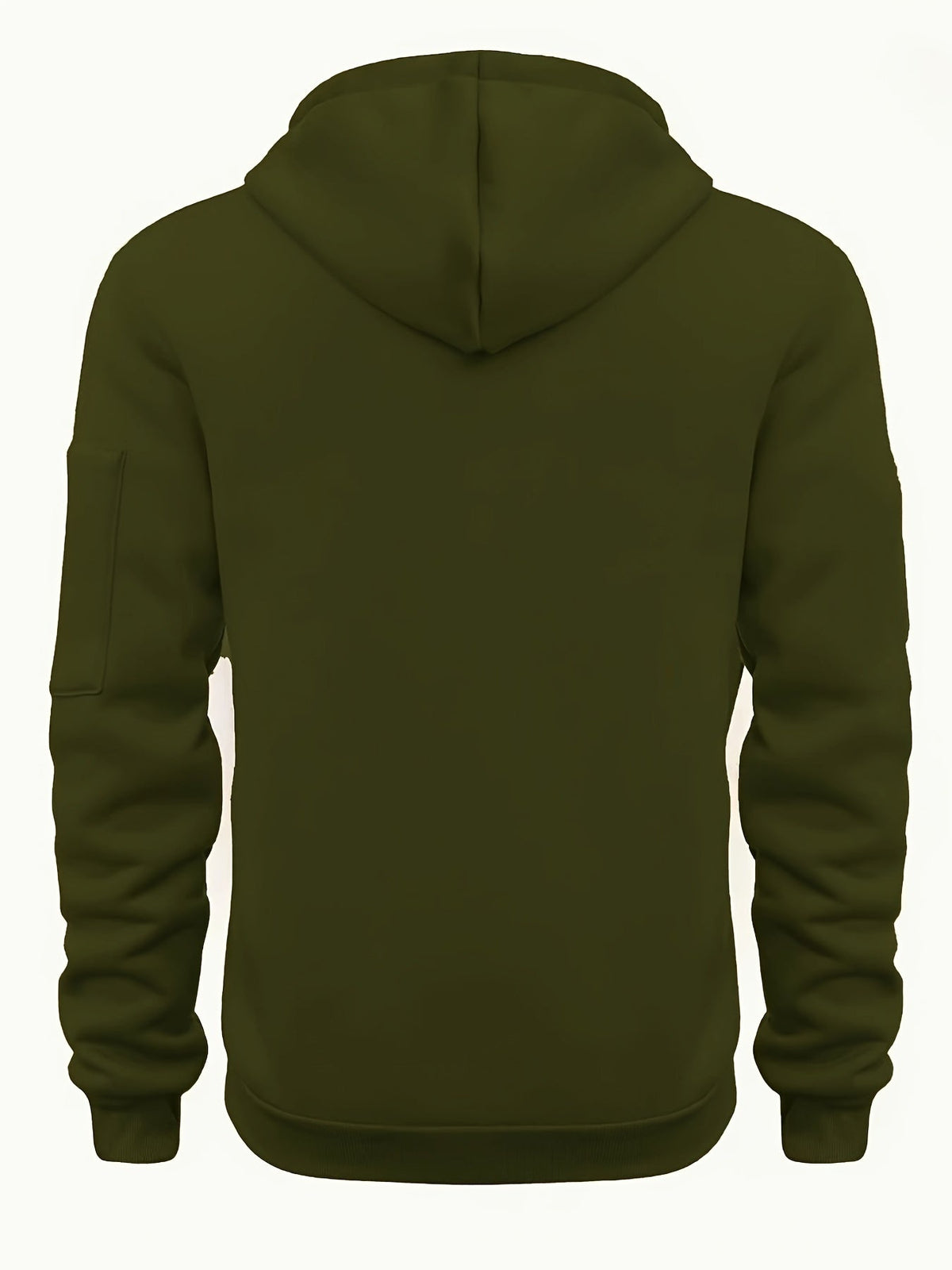 Men's Hooded Jacket with Zip-Up Front & Multi-Pocket Design