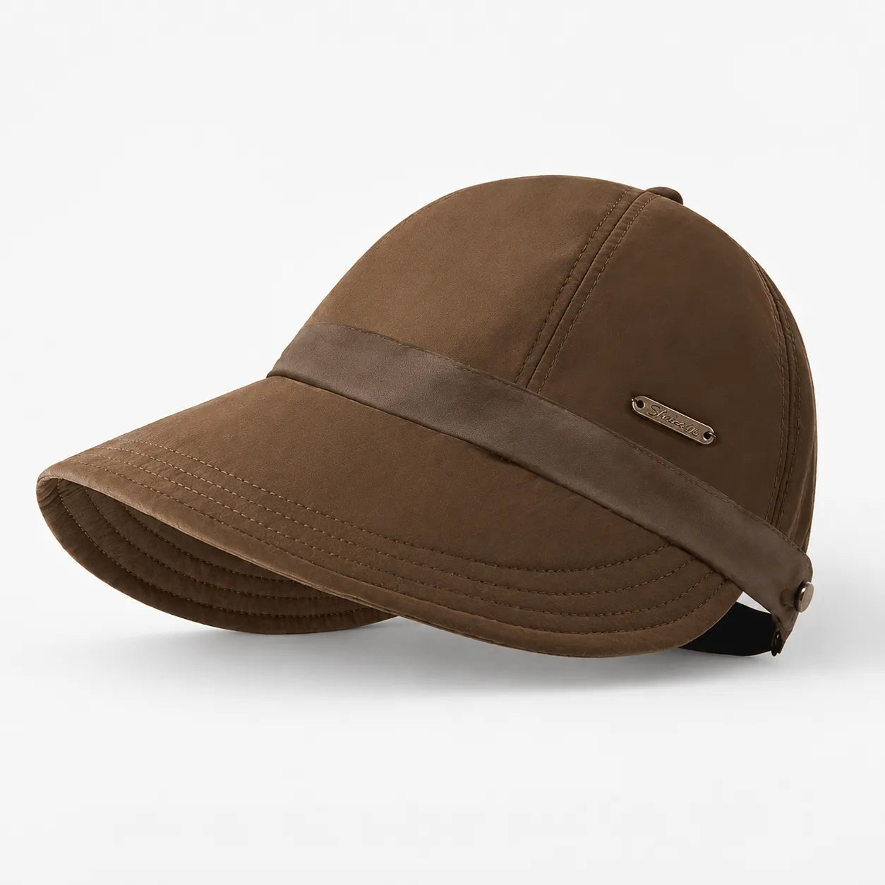 Brown Women's Foldable Wide Brim Sun Hat — Emerald Everyday Packable UPF 50+