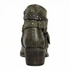 Women's Vintage Chain Boots with Studded Straps & Buckle Detail — Kate