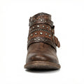 Women's Vintage Chain Boots with Studded Straps & Buckle Detail — Kate