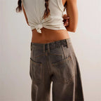 Women's High-Waisted Barrel Leg Jeans — Dot Denim Curved-Seam Relaxed