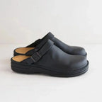 Black Men's Buckle Strap Comfort Clogs — Daniel Everyday Slip-On Cushioned - Side Profile