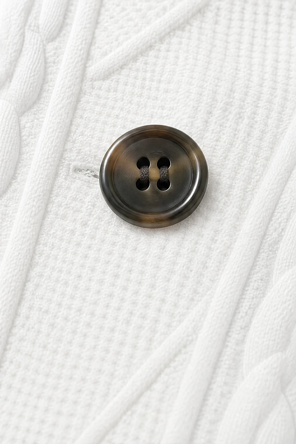 Women's Textured Knit Open Front Blazer with Stand Collar & Relaxed Fit - Button Detail