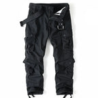 Black Women's Camo Cargo Pants with Multiple Pockets & Adjustable Hem
