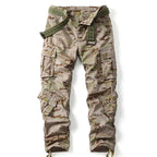 Brown Women's Camo Cargo Pants with Multiple Pockets & Adjustable Hem