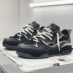 Men's Chunky Sneakers with Thick Sole & Mesh Paneling - Front Pair Boxed