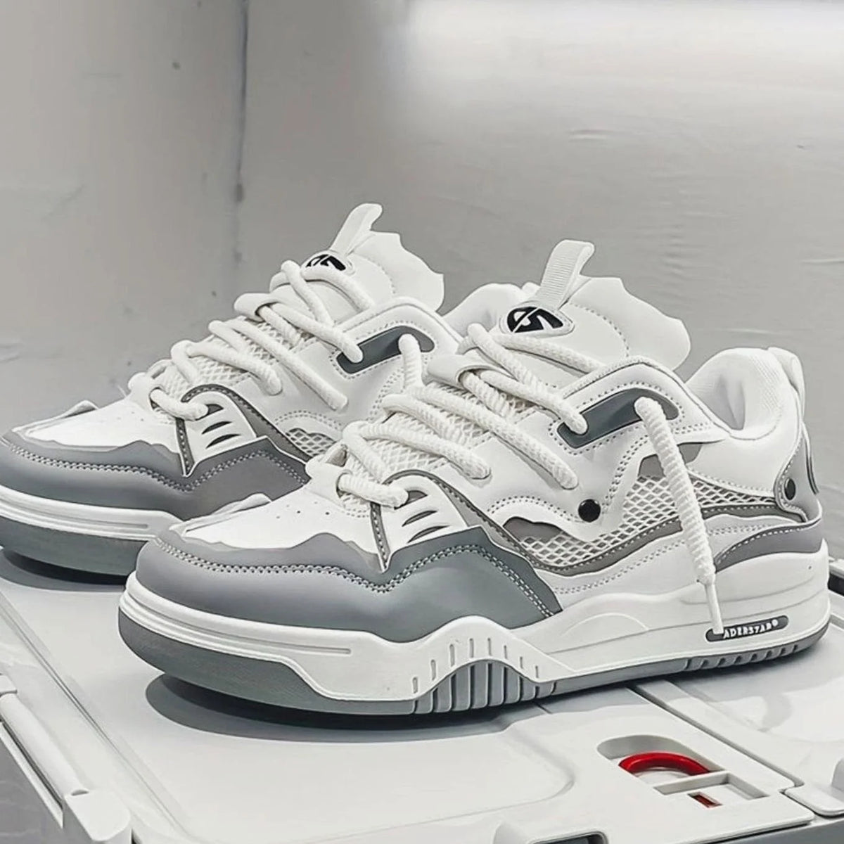 Men's Chunky Sneakers with Thick Sole & Mesh Paneling - Front Pair Studio