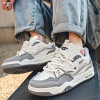 Men's Chunky Sneakers with Thick Sole & Mesh Paneling - Worn Lifestyle Front