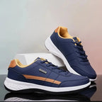 Men's Cushioned Lace-Up Sneakers with Padded Heel Support - Angled Lifestyle