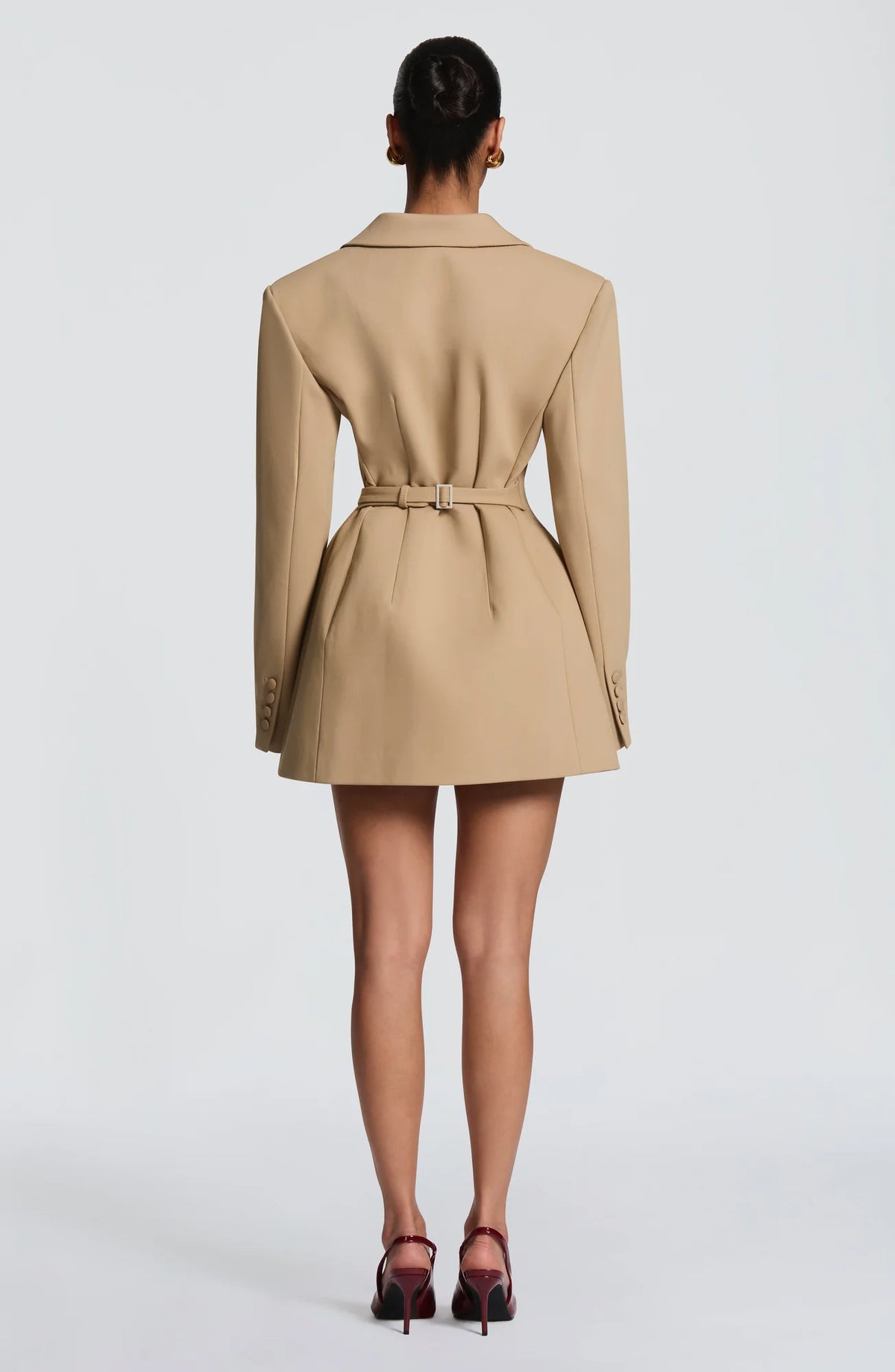 Women's Double-Breasted Blazer Mini Dress with Notched Lapel