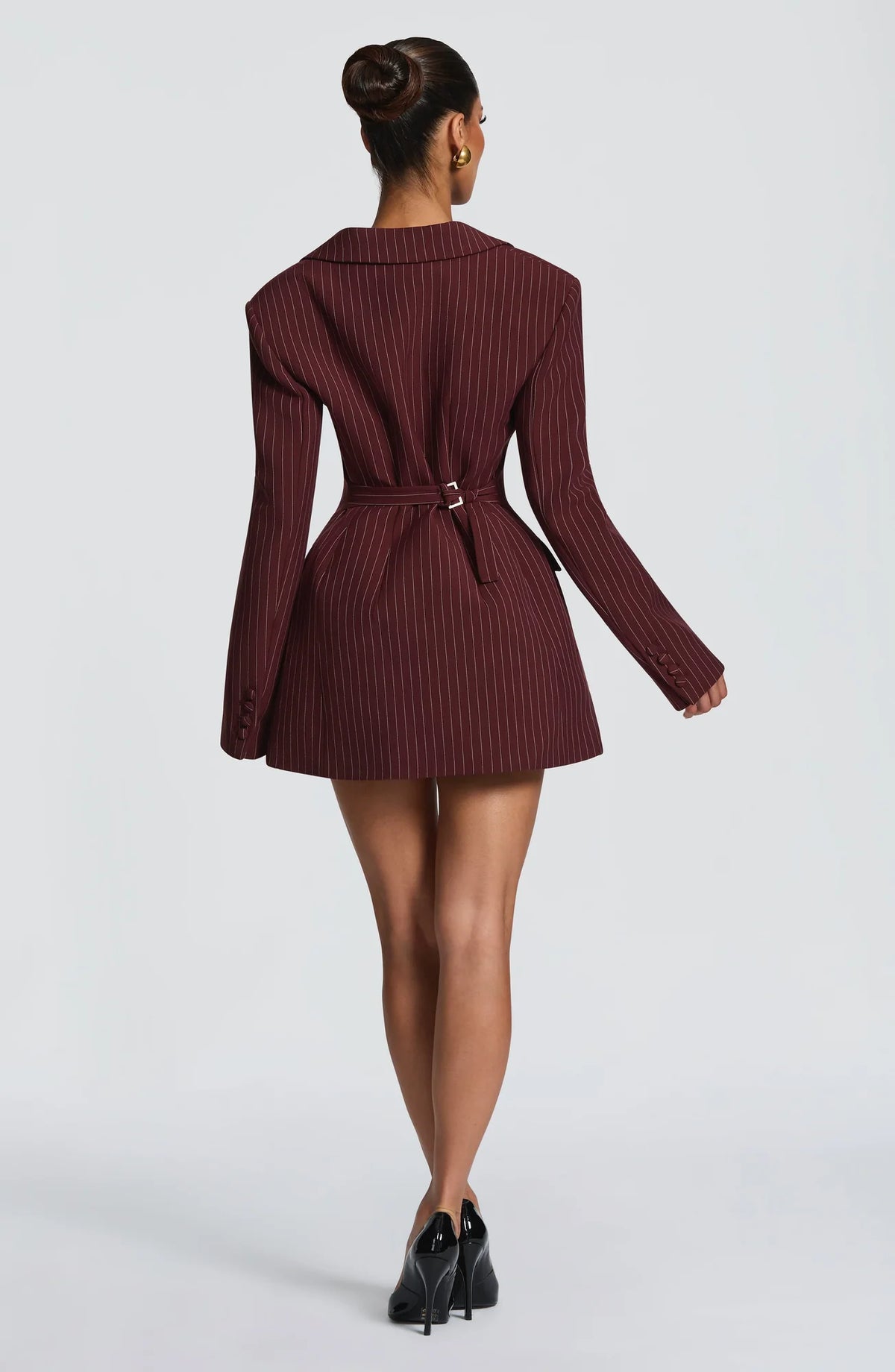 Women's Double-Breasted Blazer Mini Dress with Notched Lapel