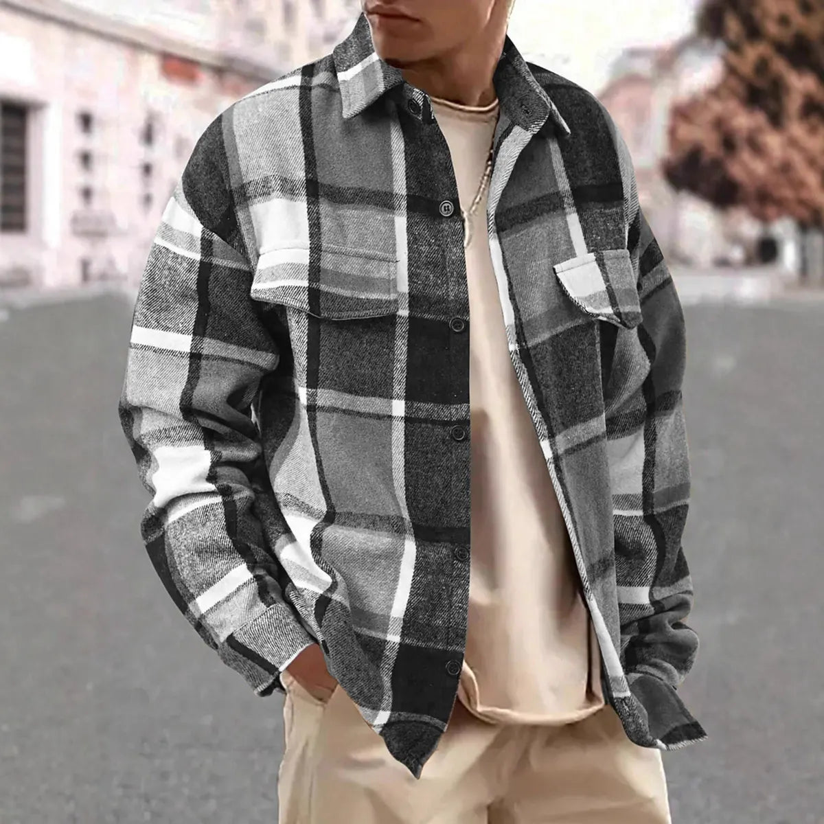 Men's Plaid Flannel Shirt Jacket with Relaxed Everyday Fit - Worn Street