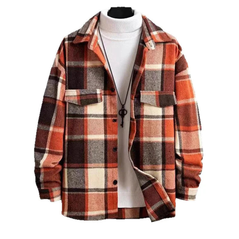 Men's Plaid Flannel Shirt Jacket with Relaxed Everyday Fit - Mannequin Display