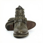 Women's Vintage Chain Boots with Studded Straps & Buckle Detail — Kate