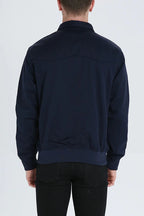 Men's Harrington Jacket with Tartan Lining & Zip-Front Closure - Back Worn