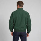 Men's Harrington Jacket with Stand Collar & Elasticated Cuffs - Worn Lifestyle Back