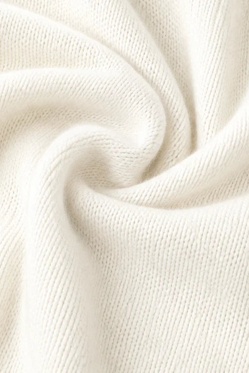 Women's Hooded Knit Sweater with Drawstring & Relaxed Oversized Fit - Fabric Texture Detail