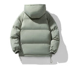 Men's Hooded Puffer Jacket with Zip Closure & Relaxed Fit - Flat Lay Back 5