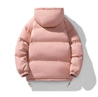 Men's Hooded Puffer Jacket with Zip Closure & Relaxed Fit - Flat Lay Back 6