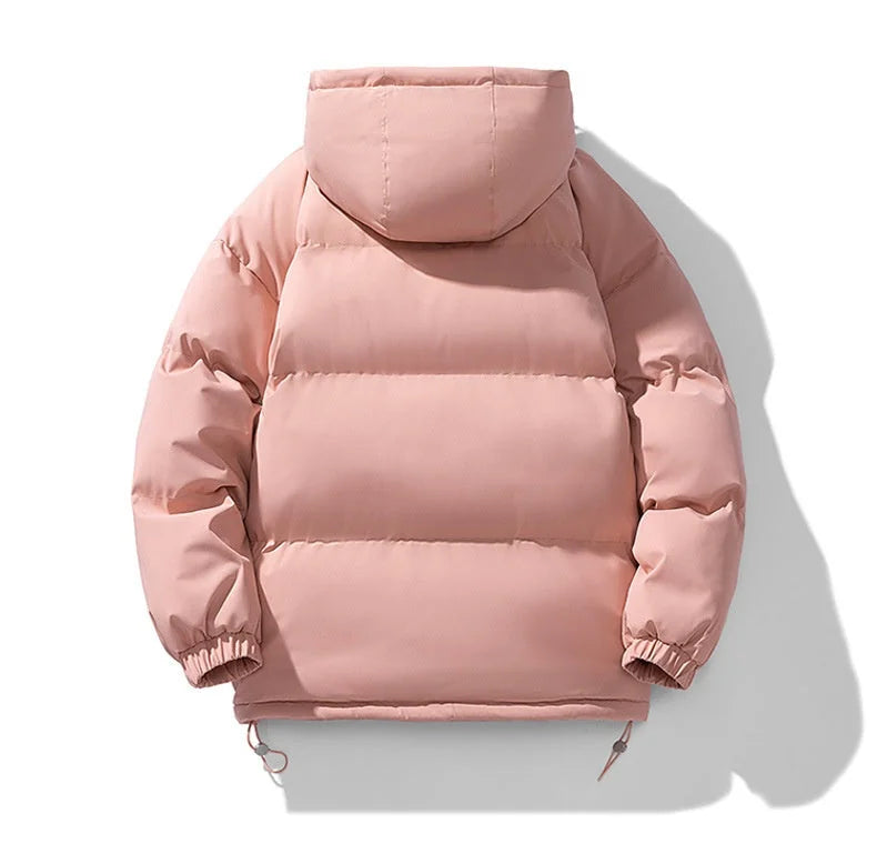 Men's Hooded Puffer Jacket with Zip Closure & Relaxed Fit - Flat Lay Back 6