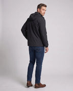 Men's Softshell Jacket with Hood, Zip Pockets & Adjustable Cuffs - Back Full