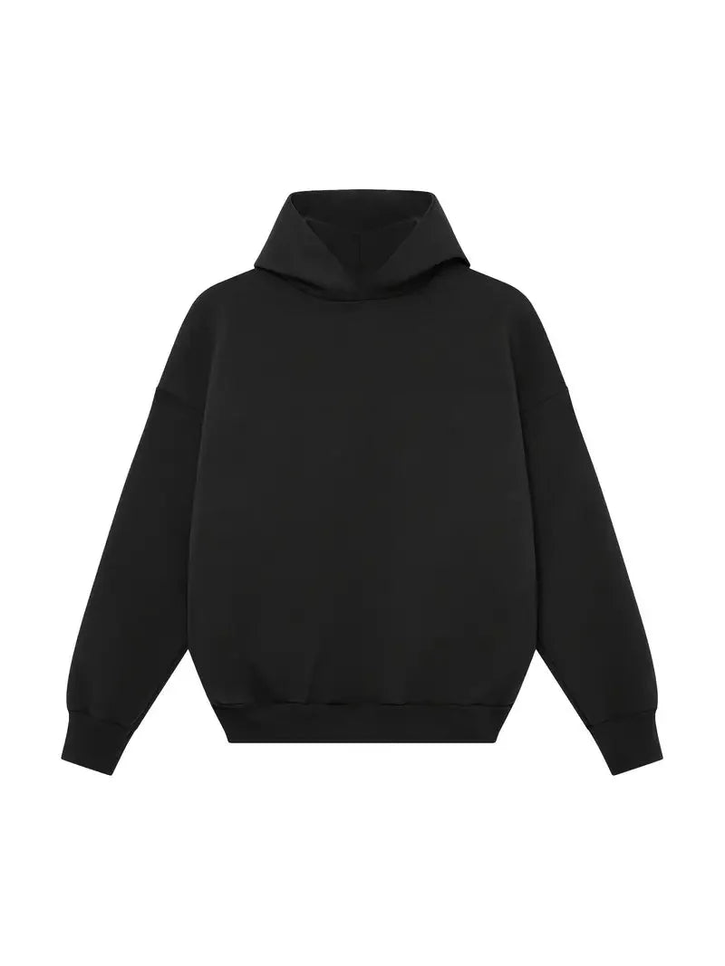Men's Hooded Tracksuit with Straight-Leg Sweatpants & Drawstring Waist - Flat Lay Hoodie