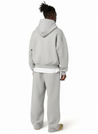 Men's Hooded Tracksuit with Straight-Leg Sweatpants & Drawstring Waist - Back Full