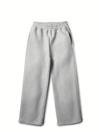 Men's Hooded Tracksuit with Straight-Leg Sweatpants & Drawstring Waist - Flat Lay Pants Alt