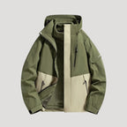 Forest Green Women's Waterproof Hooded Windbreaker Jacket with Zip Front & Pockets