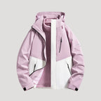 Lilac Women's Waterproof Hooded Windbreaker Jacket with Zip Front & Pockets — Olivia